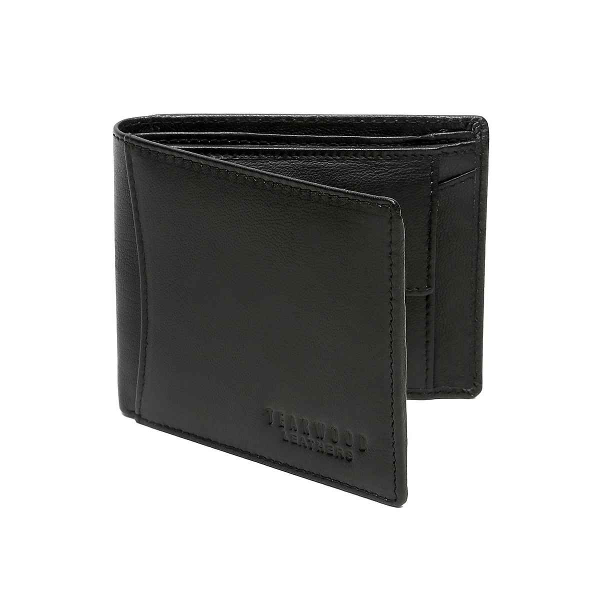 Teakwood Men's Solid Genuine Leather Wallet | Black - One Size