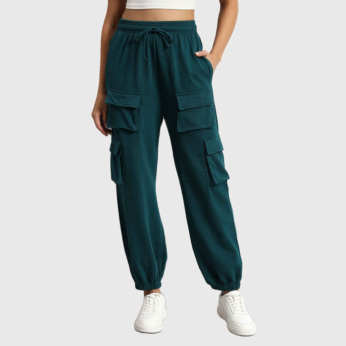 Q-rious Women's SkyTrek Cargo Joggers | LYM-CARGO | Teal - 32