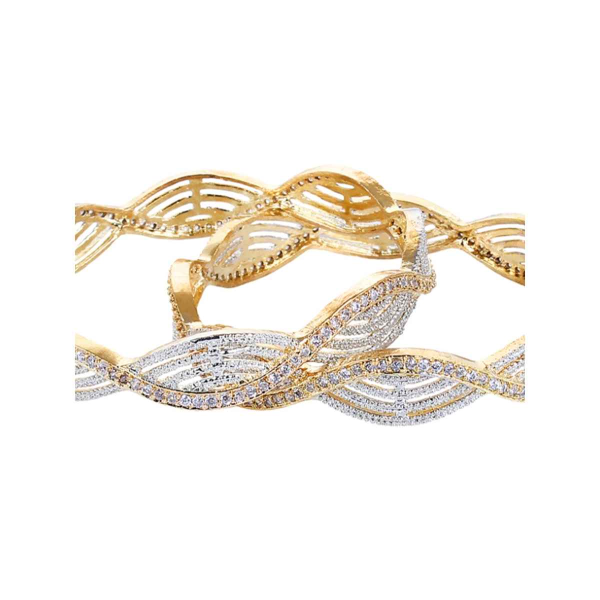 Youbella Traditional Jewellery Gold Plated And Ad Bangle Set For Women (Golden)(Ybbn - 9010B - 2.4)