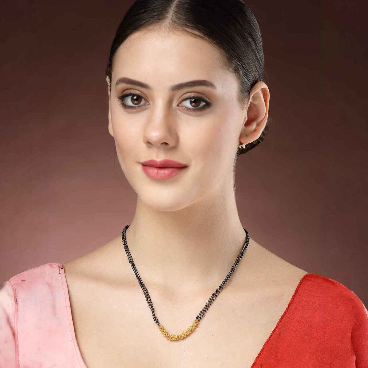 NVR Women's Gold - Plated Black Beaded Mangalsutra | NVR2724