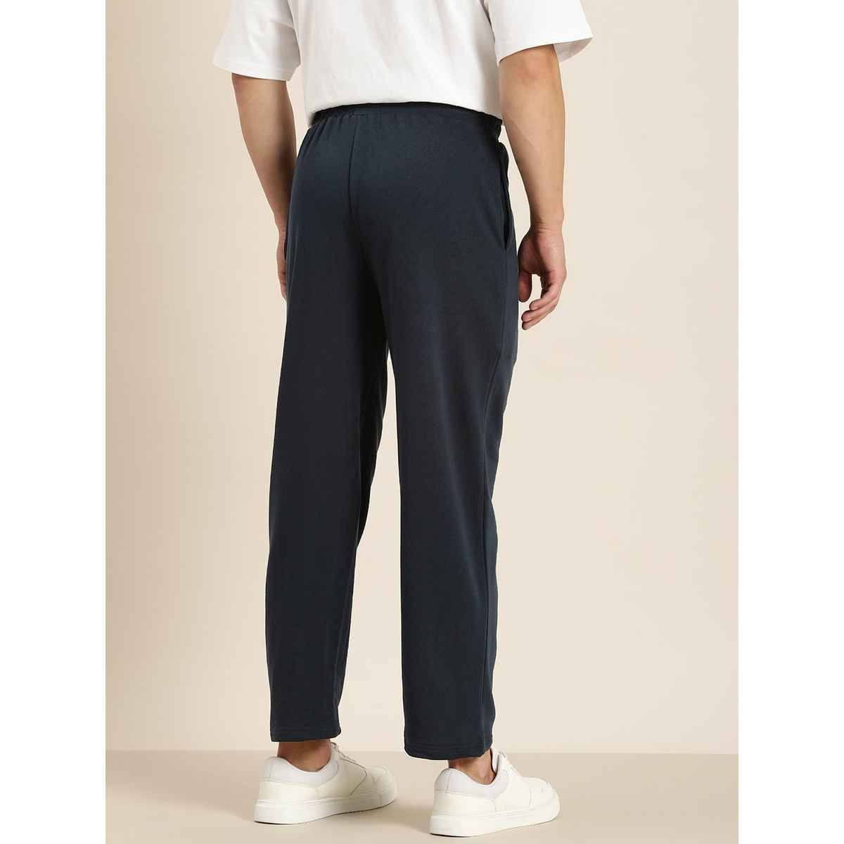 Dillinger Men's Lightweight Relaxed Fit Baggy Knitted Track Pants | Navy Blue - M