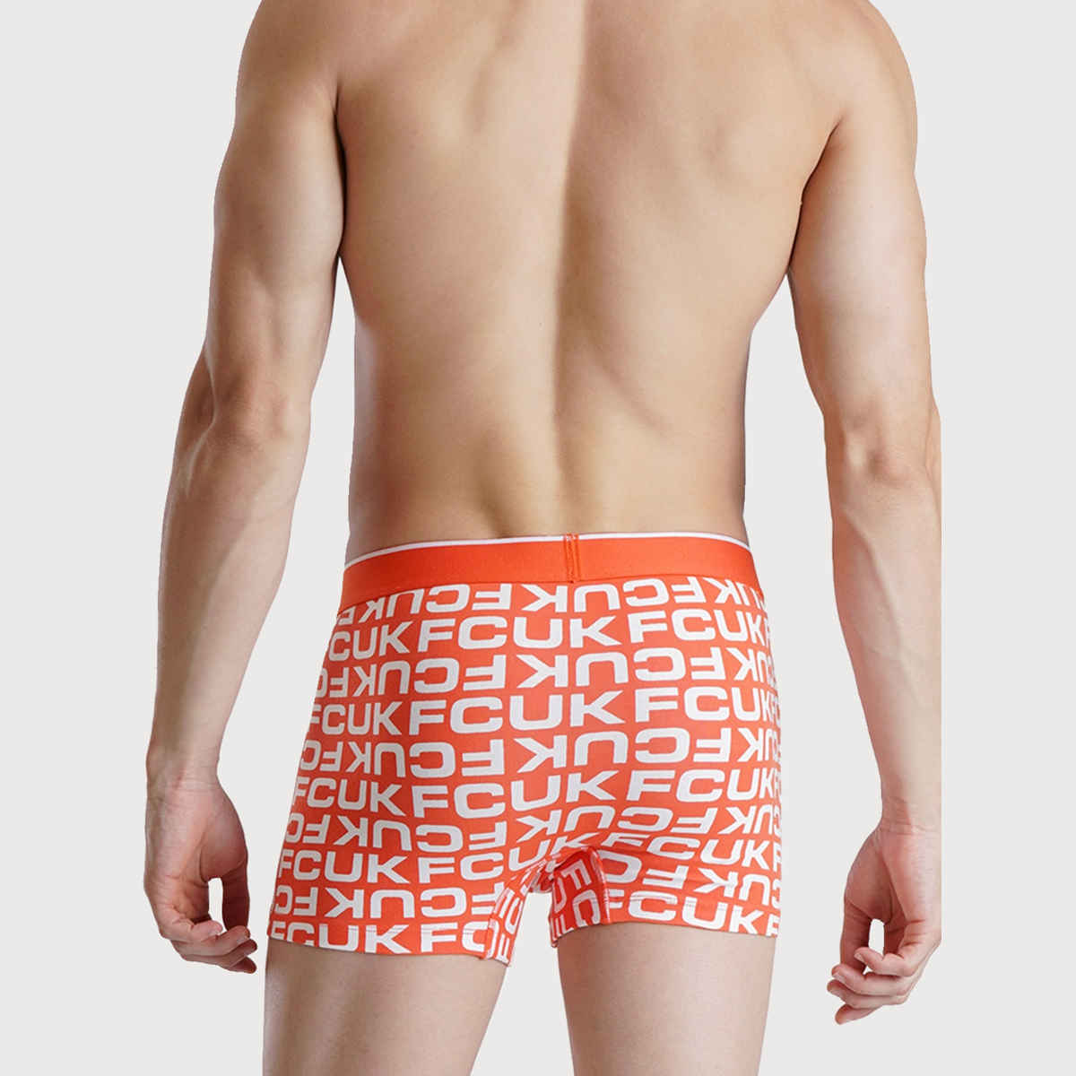 Fcuk Flex Newbold | Men s Printed Trunks Pack of 2 | Black Aop | Flame | L