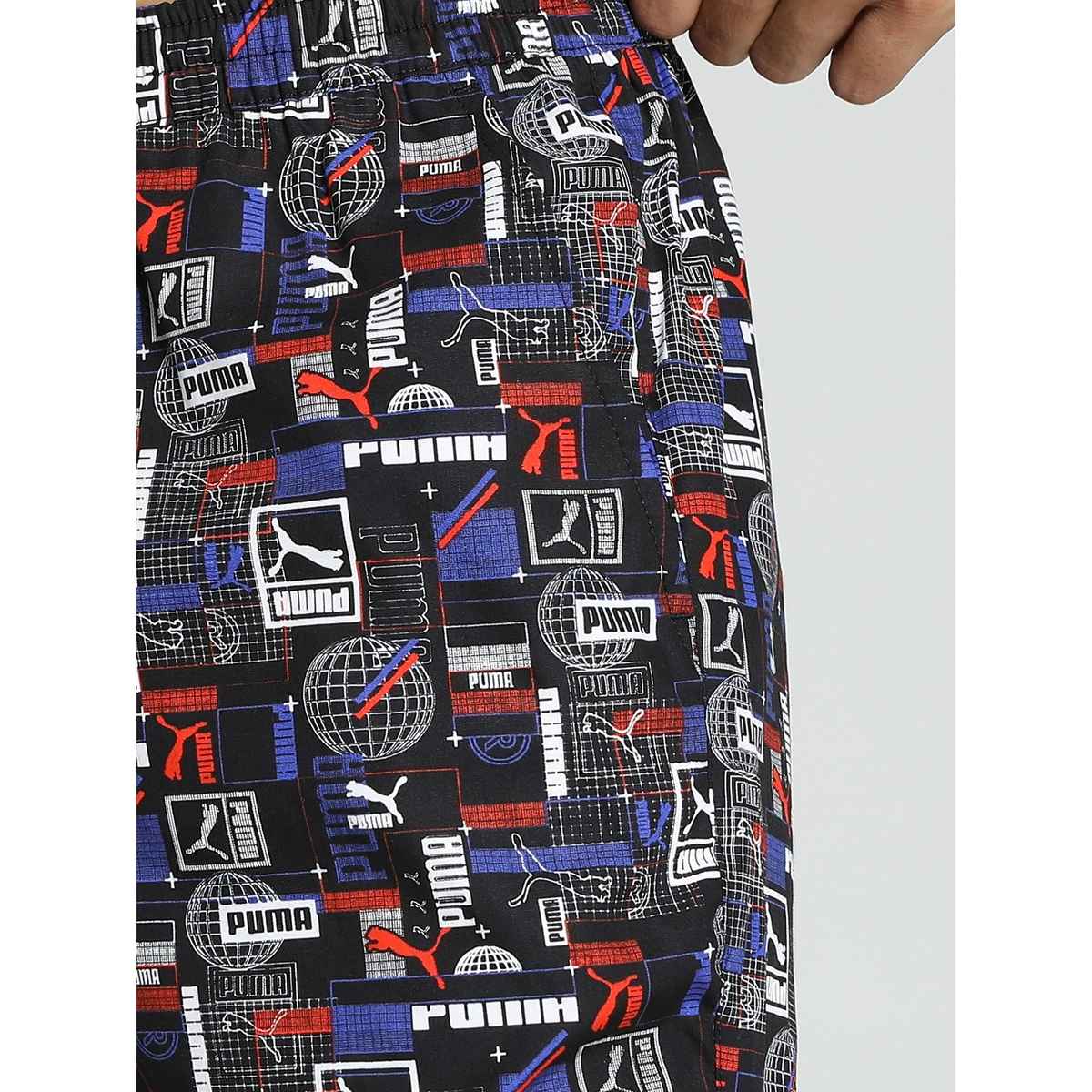 Puma Men s Printed Woven Boxers with Side Pocket | Flat Light Gray | XL