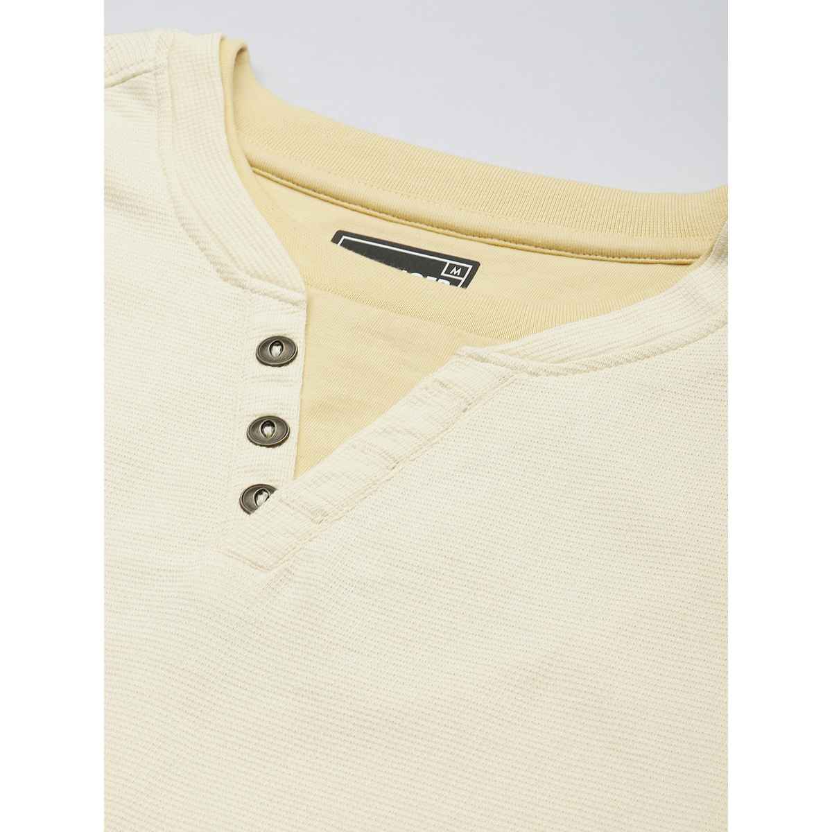 Dillinger Men's Long Sleeve Airtex Fabric Round & V Neck T-shirt | White - L