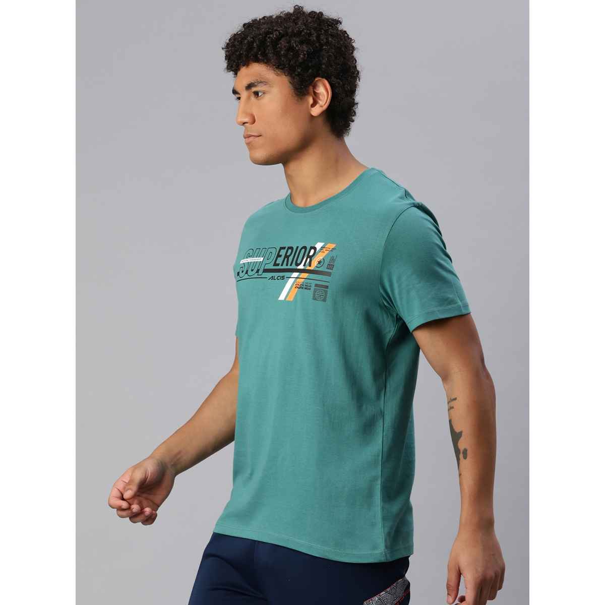 Alcis Men's Round Neck T-shirt | Green - S