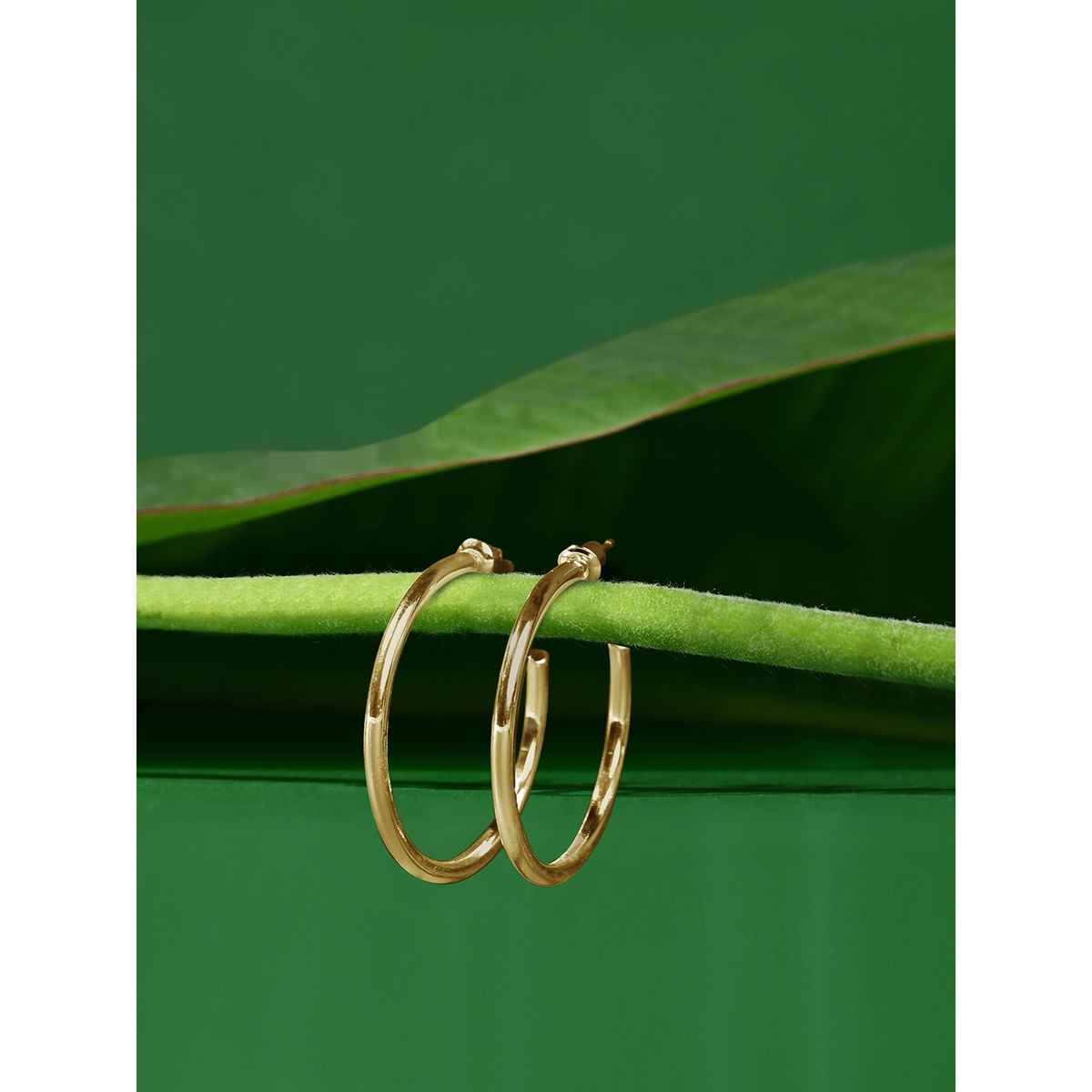 Accessorize London Women's Gold Medium Tube Hoop Earring - Gold