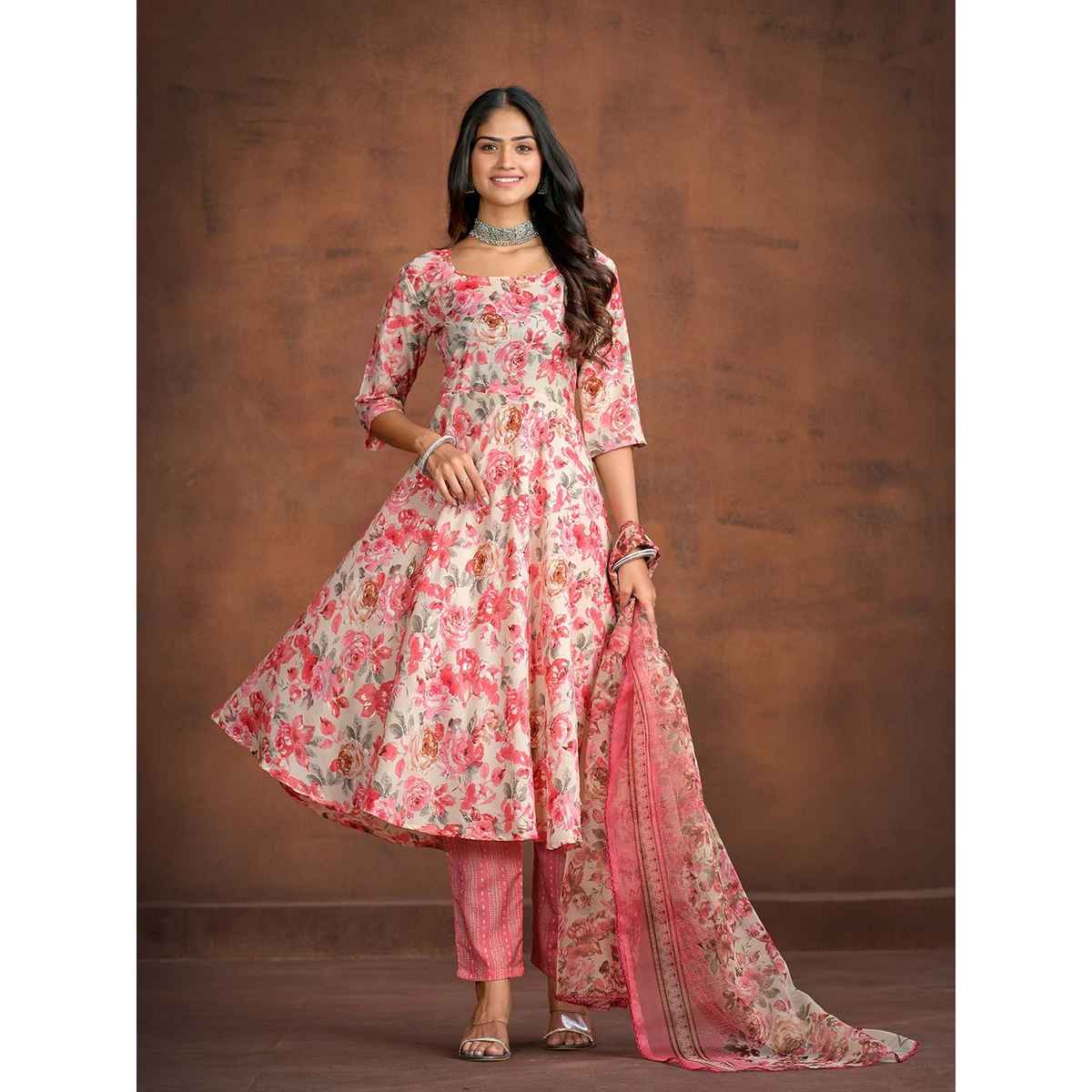 Ishin Women's Kurta Set with Dupatta | Pink - XL