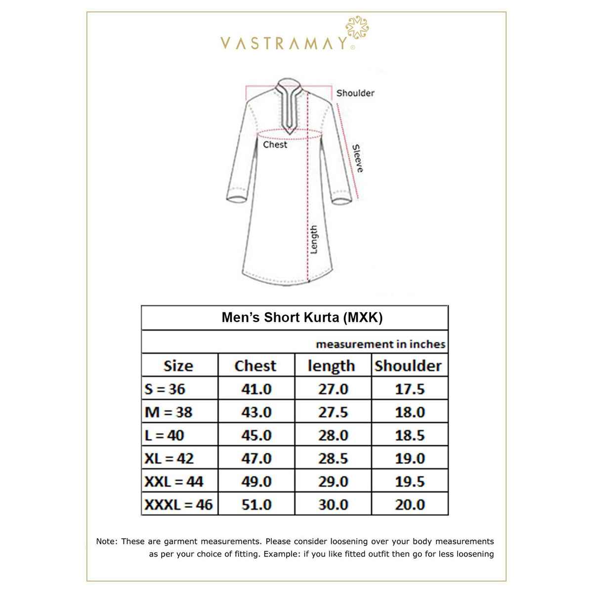 Vastramay Men's Cotton Blend Short Kurta for Eid | Black - M