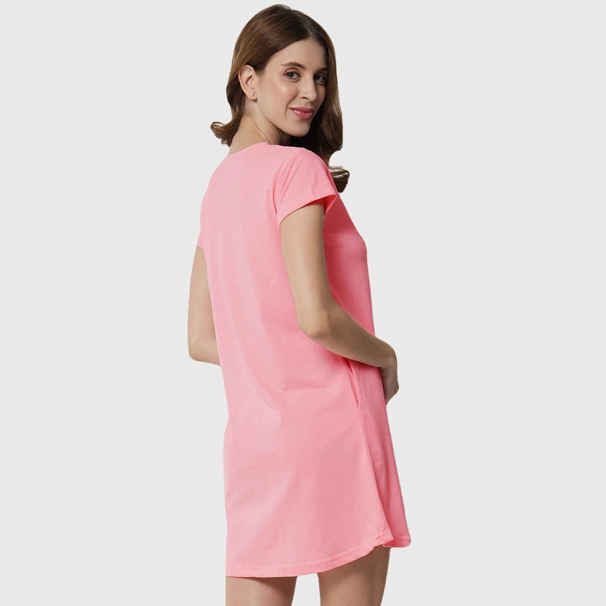 Fflirtygo Women's Cotton Sleep Tees Loungewear Gsn Pink | XL