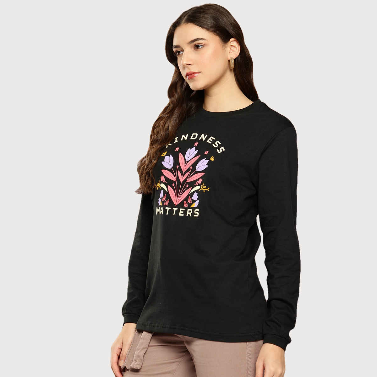 Dillinger Women's Long Sleeve Oversized T-shirt | WMNFS180BLK | Black - L