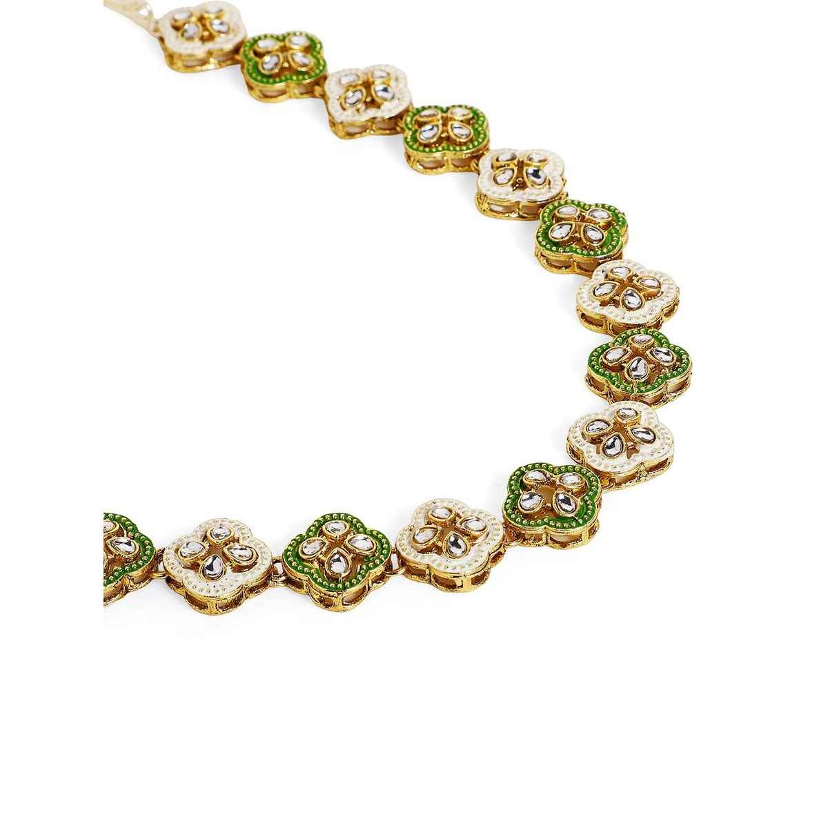 Priyaasi Gold-Plated Meenakari Kundan Studded Matha Patti