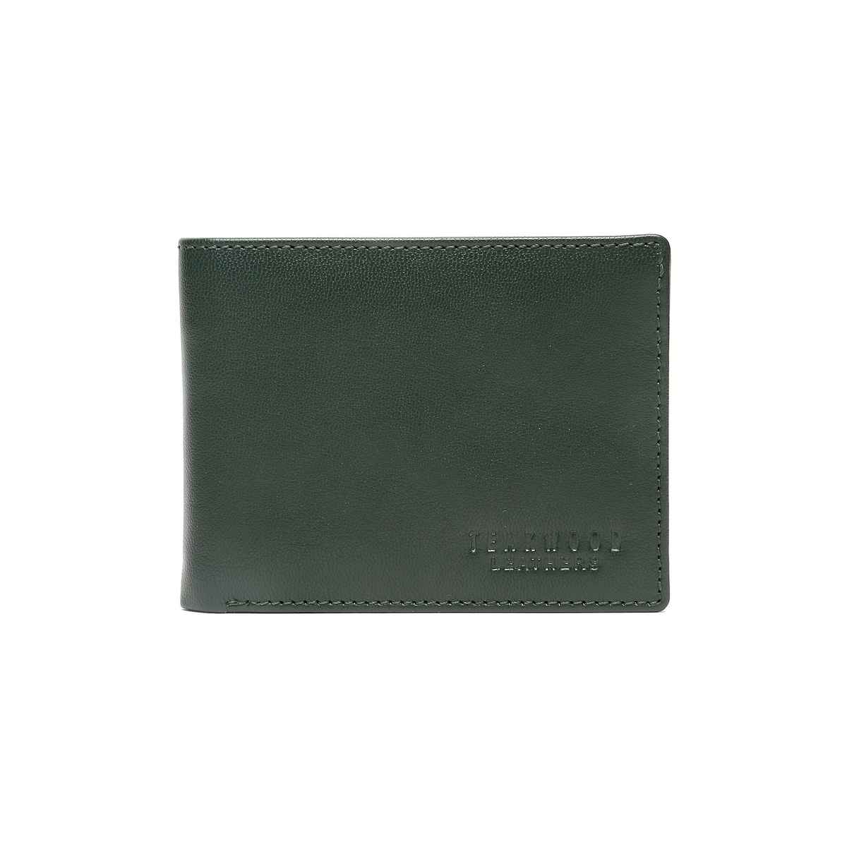 Teakwood Men's Solid Genuine Leather Wallet | Green - One Size