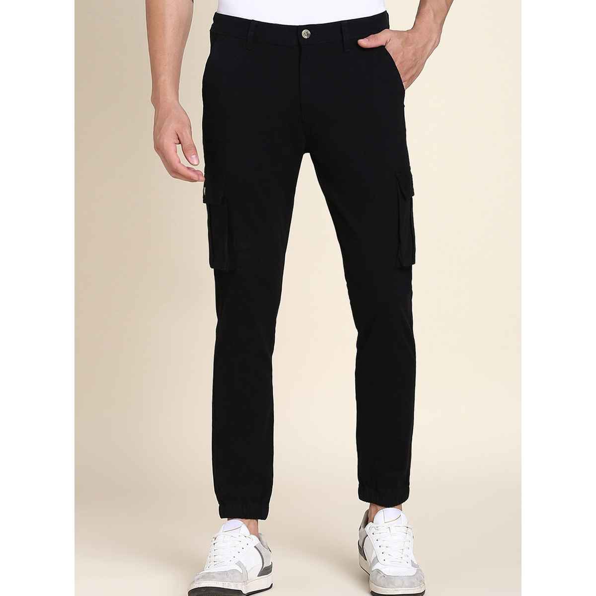 Dennis Lingo Men's Comfort Mid-Rise Cargo Joggers | DLMWTS23020 BK-34 | Black | 34
