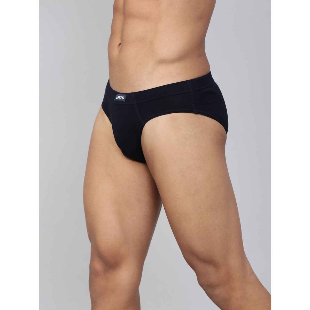 Levi's Innerwear Men's Solid Pure Cotton Brief | Navy and Wine - M