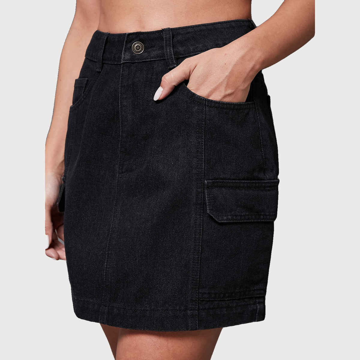 Miss Chase Women s Subtle stardust trails Mini Skirt Black | 30