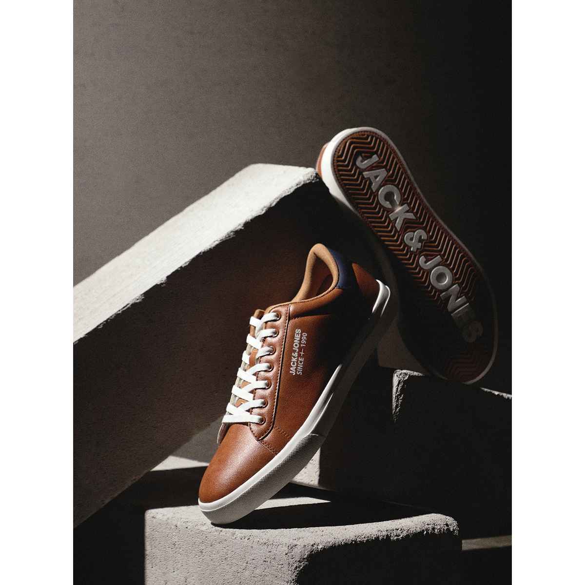 Jack & Jones Men's Tan Polyurethane Casual Sneakers - 45