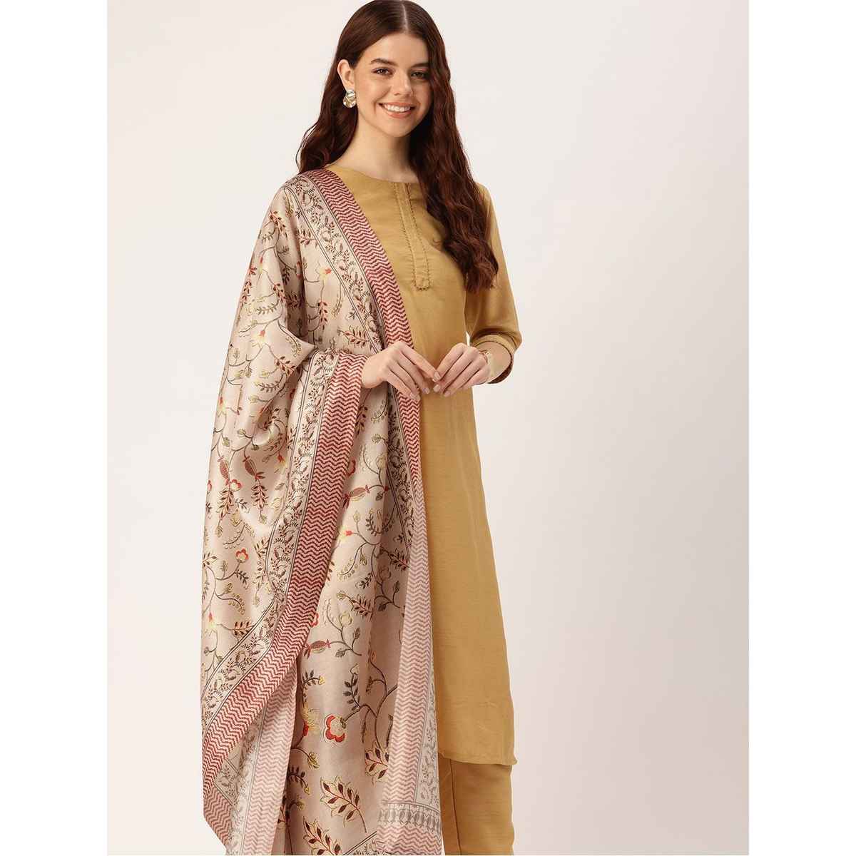 Ishin Cream Cotton Dupatta | 1001