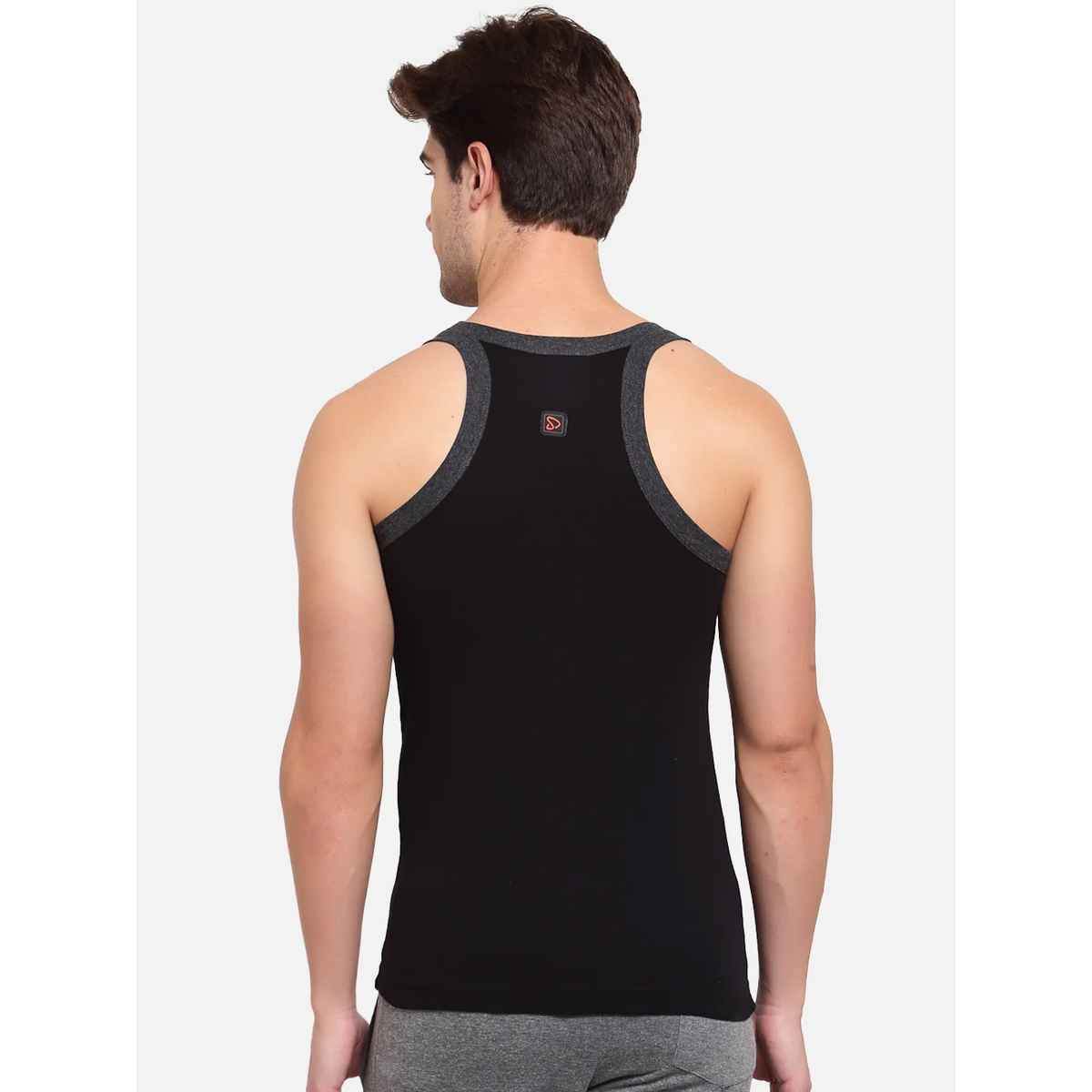 Sporto Pack Of 2 Men Vest | Black,Grey - M