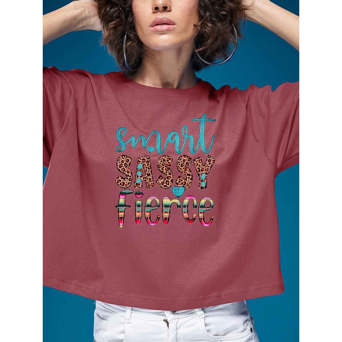 Smartees Womens Oversize Printed T-shirt | WW - Boxy - 3005 | Onion Pink - S