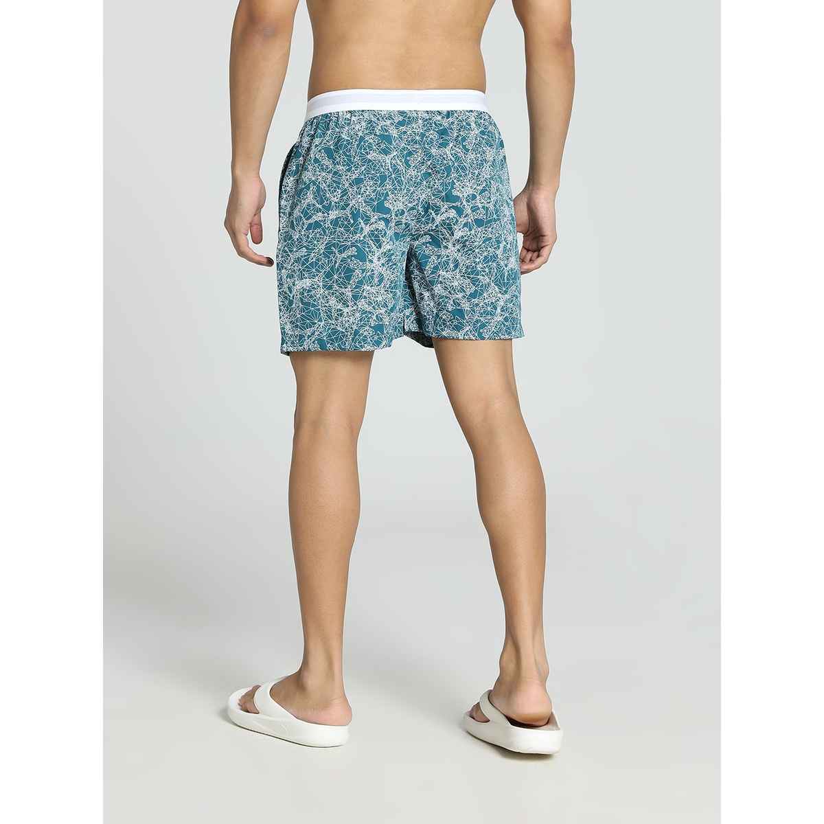 Puma Men's Printed Woven Boxers | Blue Coral | M