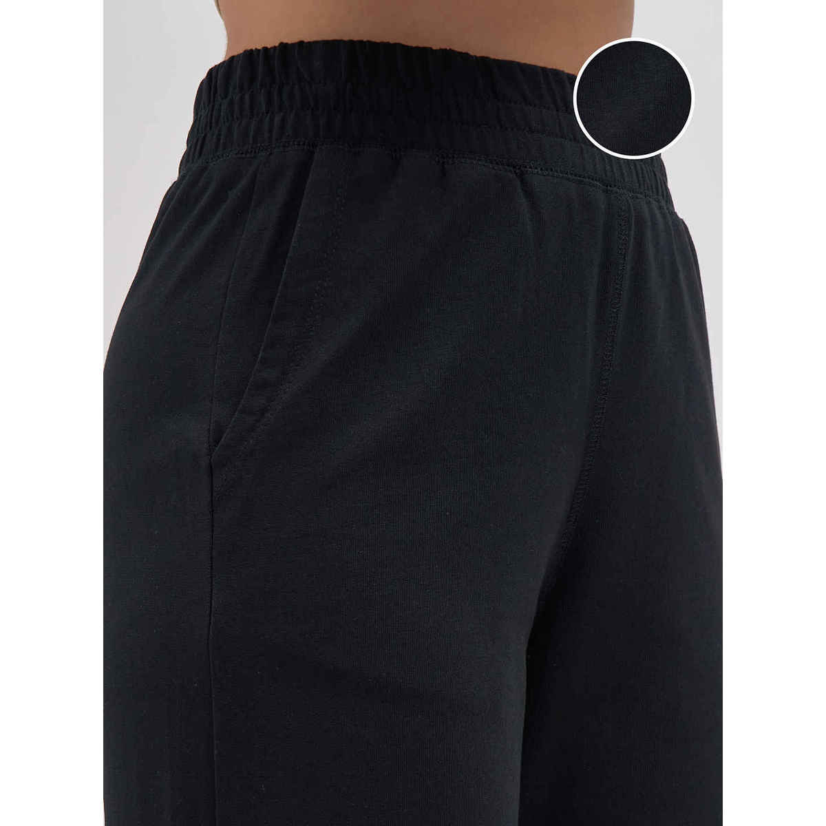 Tokyo Talkies Women Elasticated Straight Fit Trousers | BLACK | 30