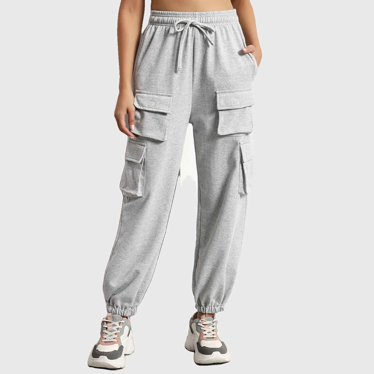 Q-rious Women's SkyTrek Cargo Joggers | LYM-CARGO | Grey - 34