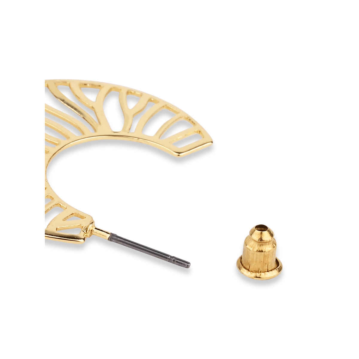 Accessorize London Women's Gold Cutout Crescent Hoop Earring - Gold