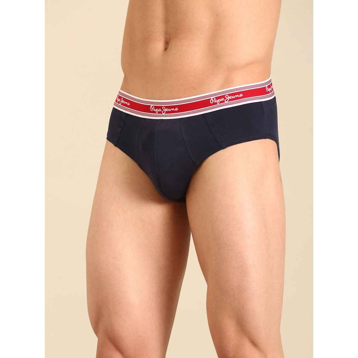 Pepe Jeans Mens True Blue 100% Cotton Solid Brief - Pack of 1 (S) Comfort Fit, Soft Fabric