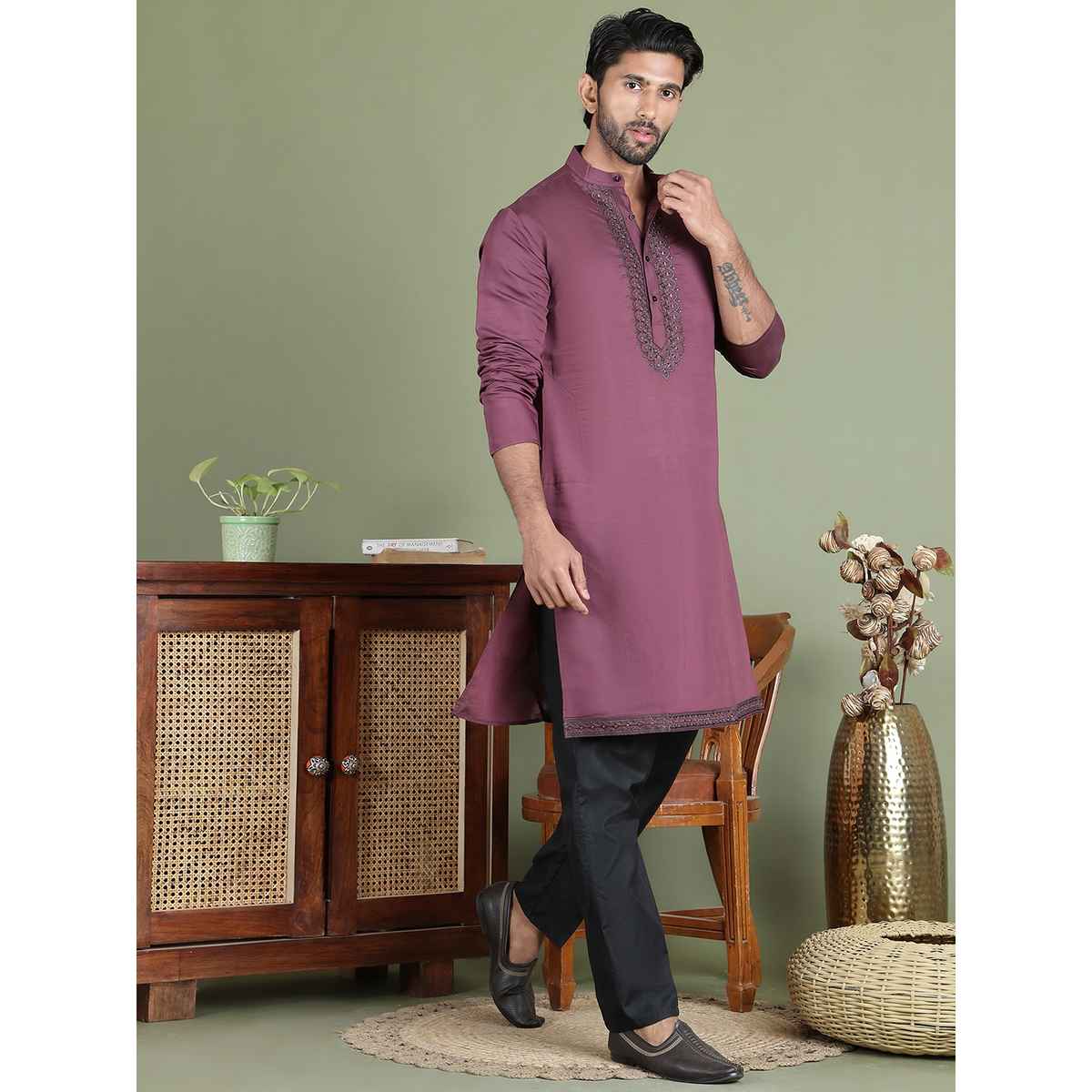 Jompers Men s Ethnic Pyjama JOPJ 002 | Black | 30