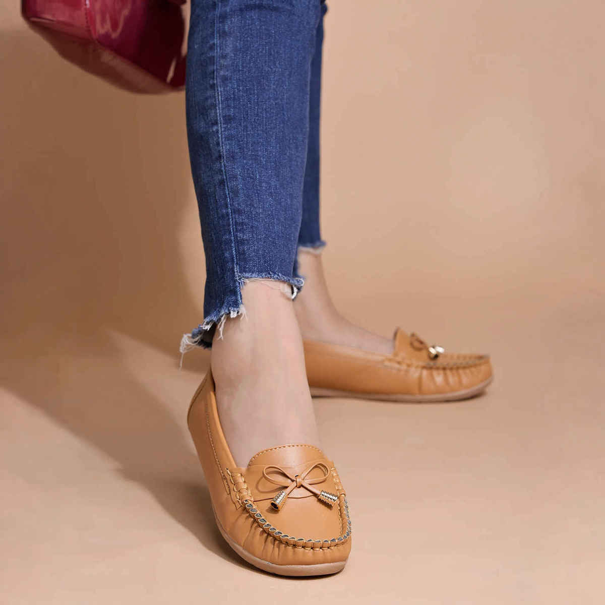 Shoetopia Women's Comfortable Trendy Casual Formal Loafers | Tan - UK 4