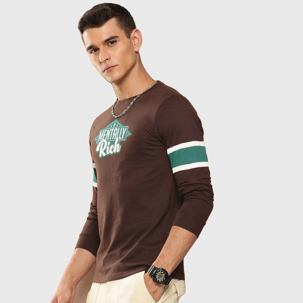 Difference of Opinion Men Typography Printed T-shirt - Coffee Brown | Pure Cotton | S