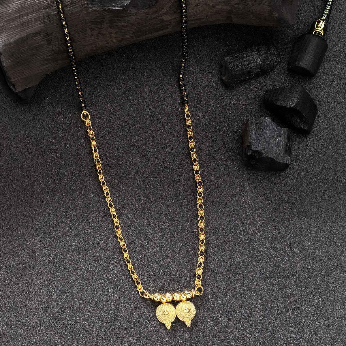 NVR Women's Gold - Plated Black Beaded Mangalsutra | NVR2725