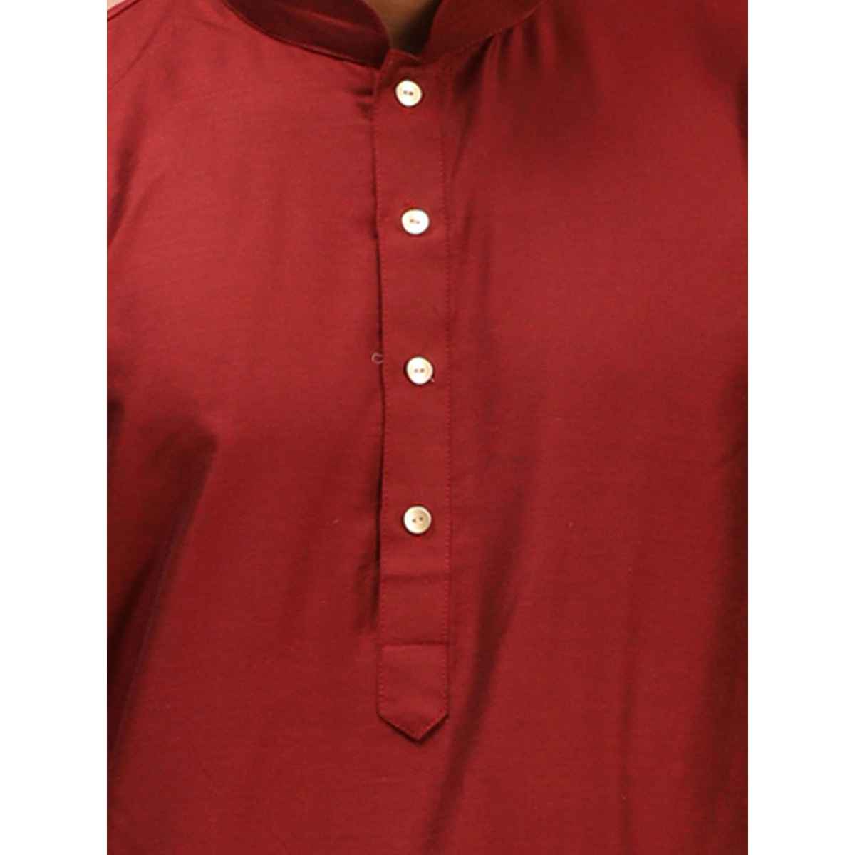 Vastramay Men's Viscose Kurta | Maroon - XL