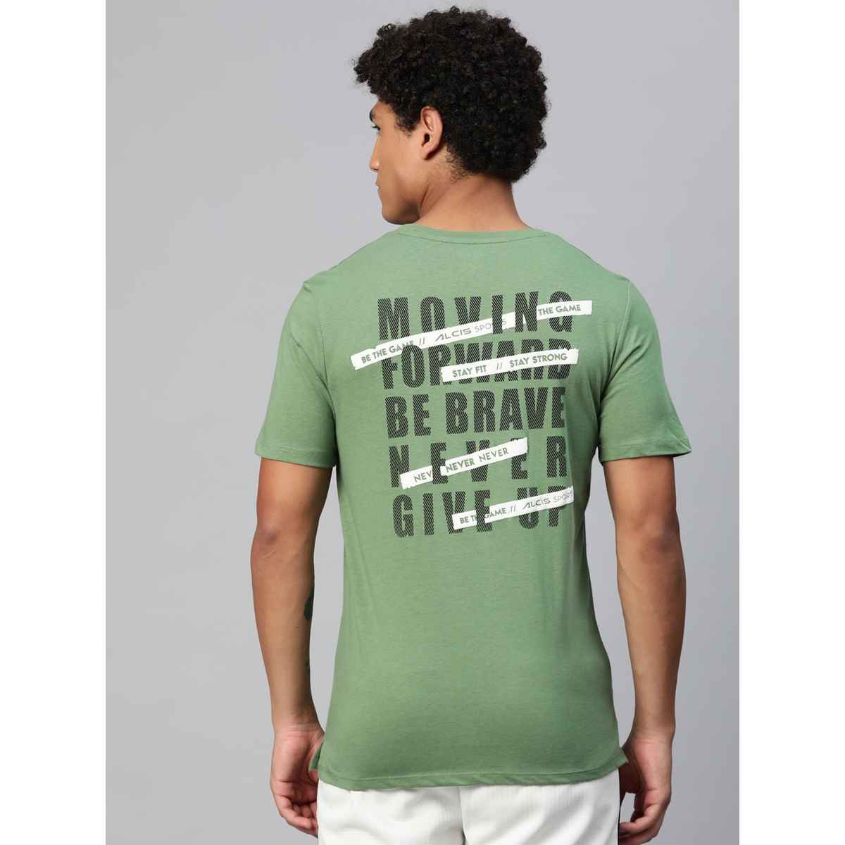 Alcis Men's Round Neck T-shirt | Green - L