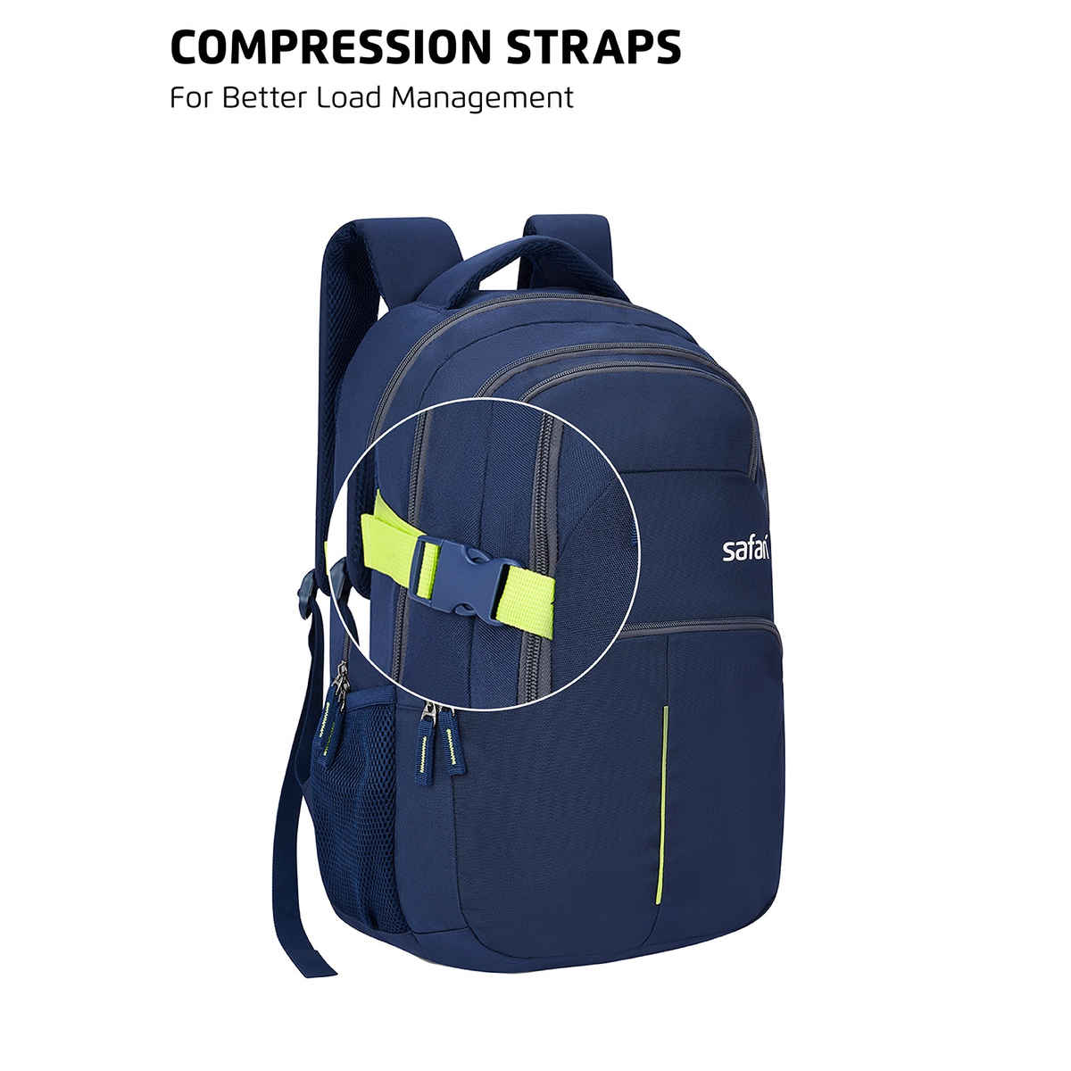 Safari Unisex Solid Polyester 35 L Laptop Backpack | Blue - 17 Inches