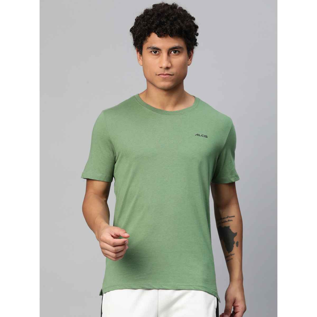 Alcis Men's Round Neck T-shirt | Green - L