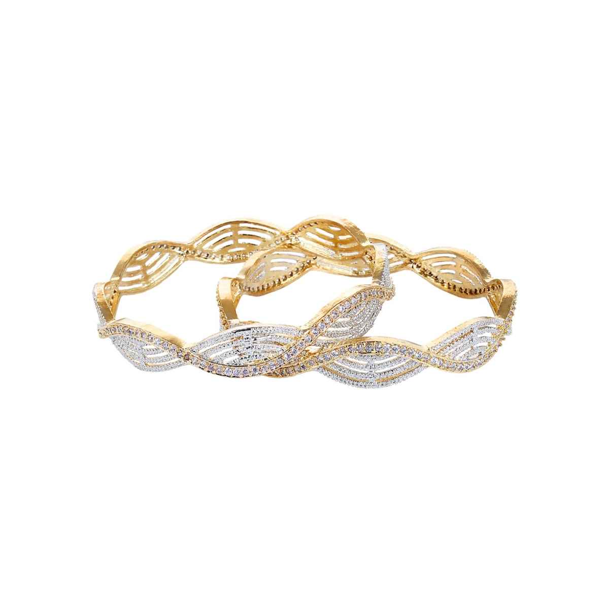 Youbella Traditional Jewellery Gold Plated And Ad Bangle Set For Women (Golden)(Ybbn - 9010B - 2.4)