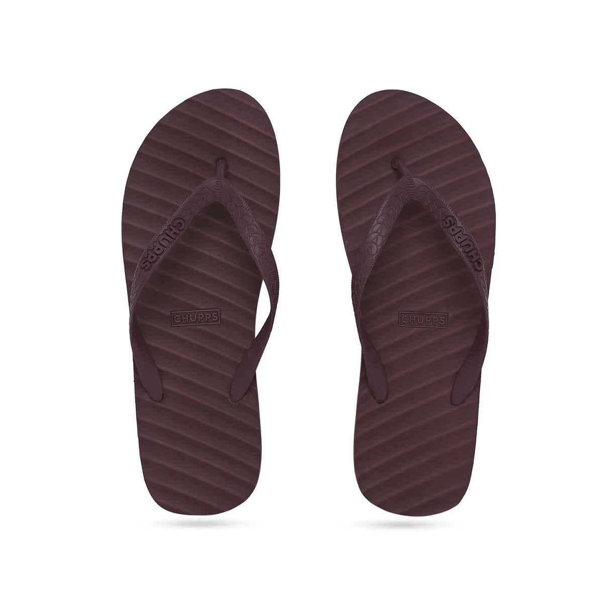 Chupps Women's Banana Leaf Monocrome Red Flipflop - UK 4