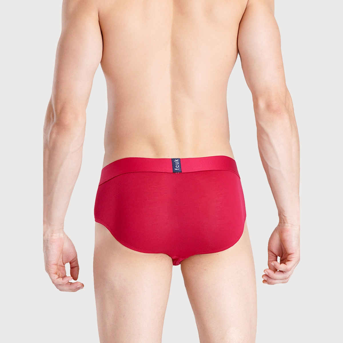 Fcuk Glo Park Royal | Men s Solid Briefs Pack of 2 | Tango Red | Artisan s Gold | L