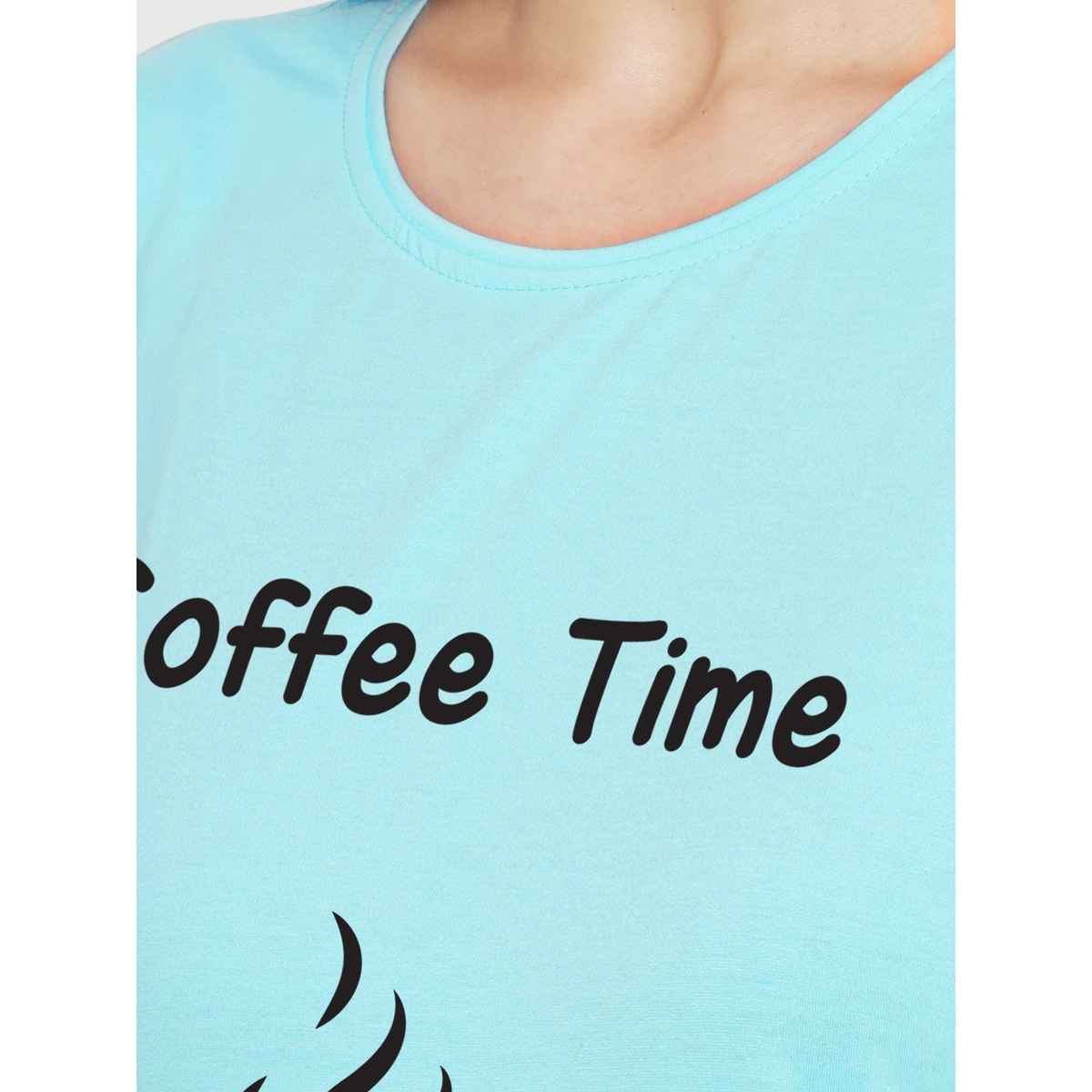 Fflirtygo Women's Cotton Long Tees | Sweet Dreams Short Nighty | White - L