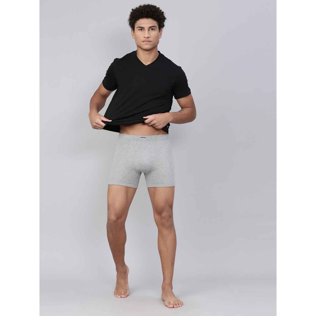 Levi's Men Pure Cotton Long Length Trunk | Ultrasoft Waistband | Light Grey Melange - M
