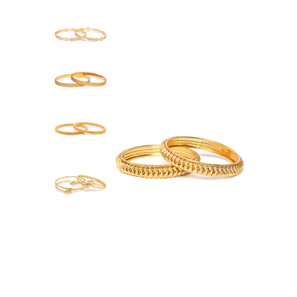 Youbella Stylish Traditional Jewellery Gold Plated Bangle Set For Women (Golden)(Ybbn - 91144 - 2.4)