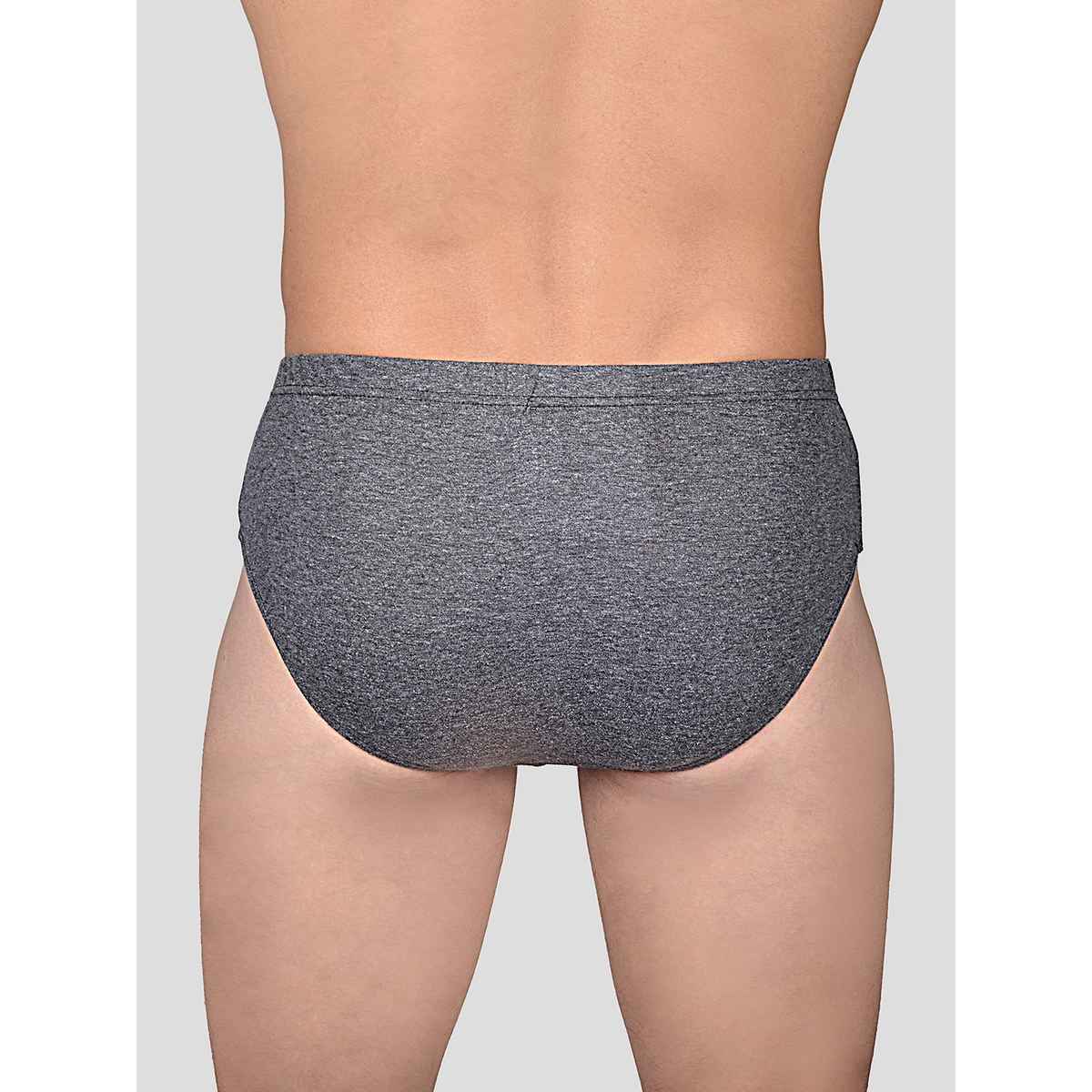 Frenchie Plus Mens Brief | Pack of 2 | Grey Melange | Black | 95 cm