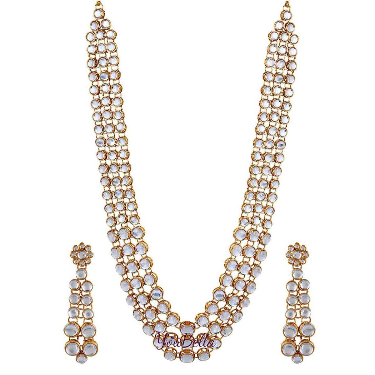 Youbella Traditional Jewellery Gold Plated Jewellery Set For Women (Golden)(Ybnk - 5426A)