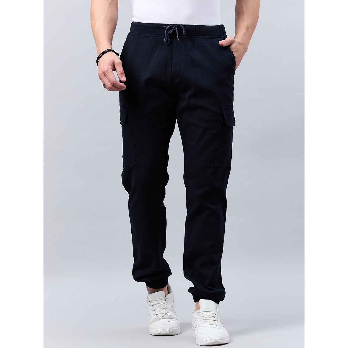 Style Quotient Men Stretchable Jogger Trouser | 34 | SS24SQSPRINTER - Navy