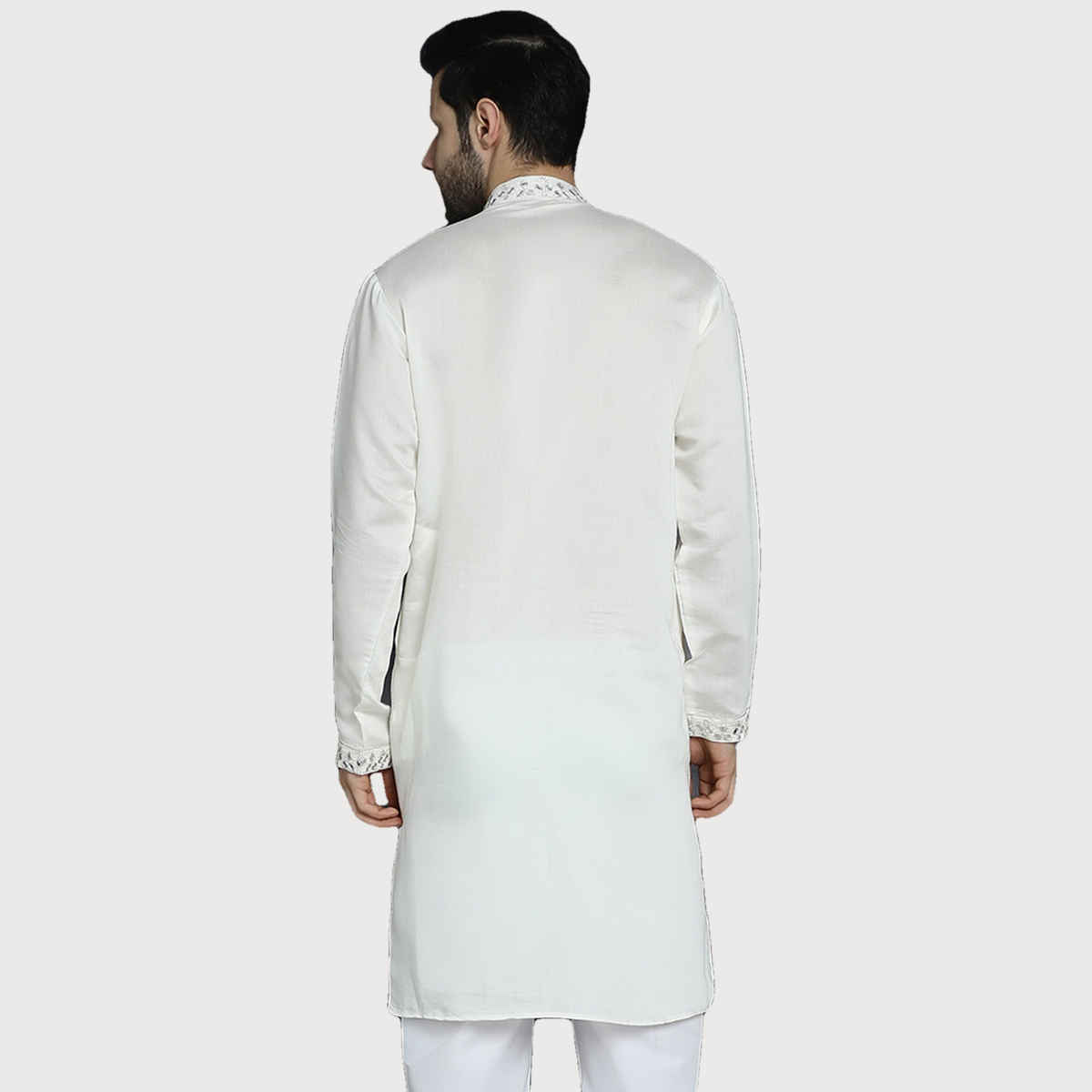 Jompers Men s Embroidered Kurtas | KO 5045 White | M