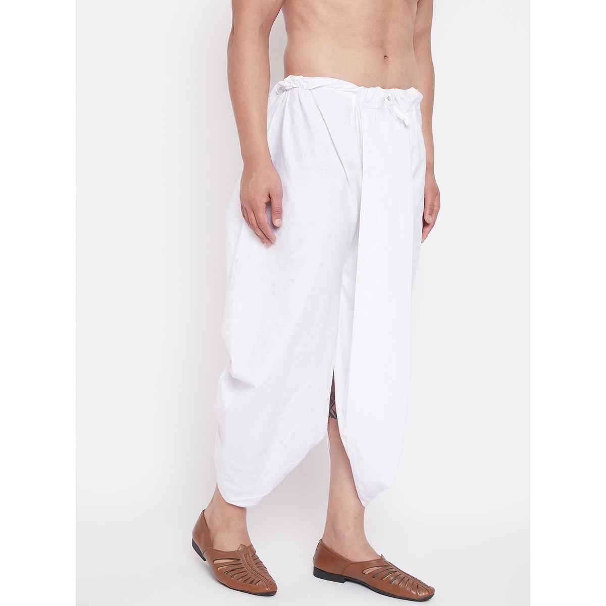 Vastramay Men's Traditional Dhoti | White - S