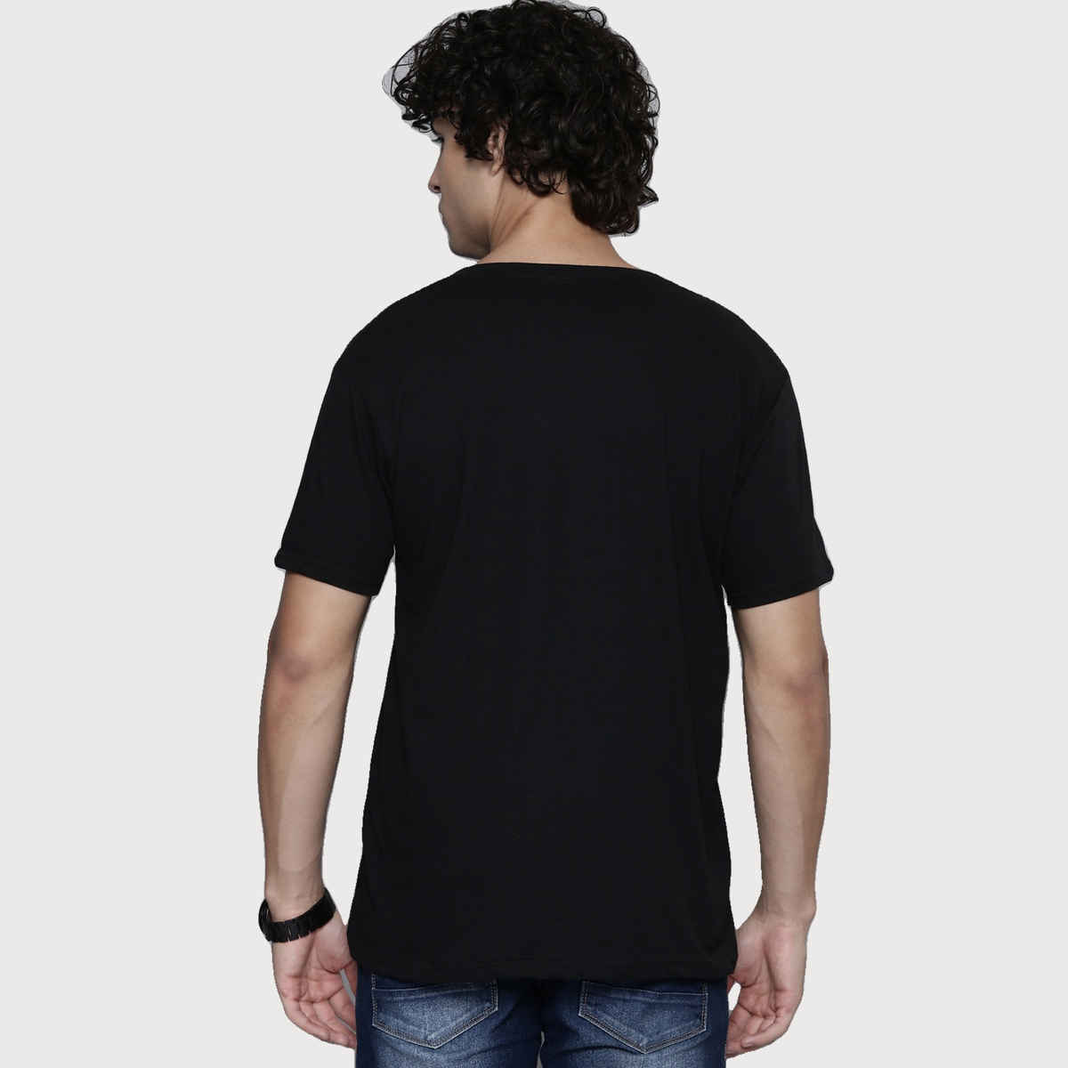 Smartees Mens Regular Fit Printed T-shirt | ST - Brooklyn8 | Black - L