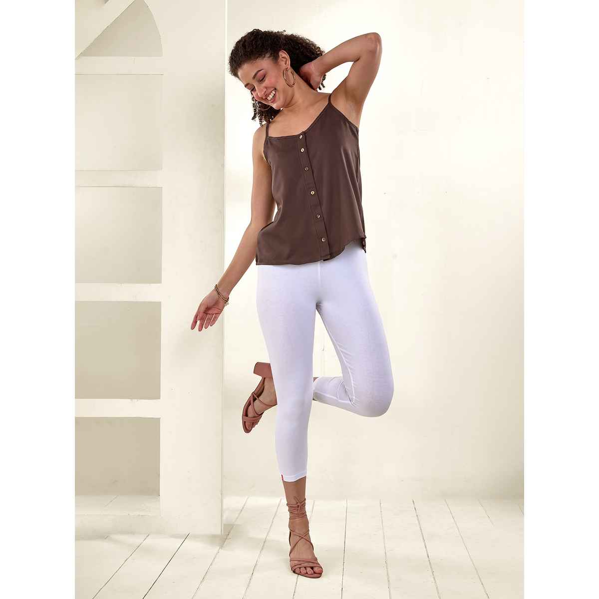 Lyra Women's Capri | White - Free Size