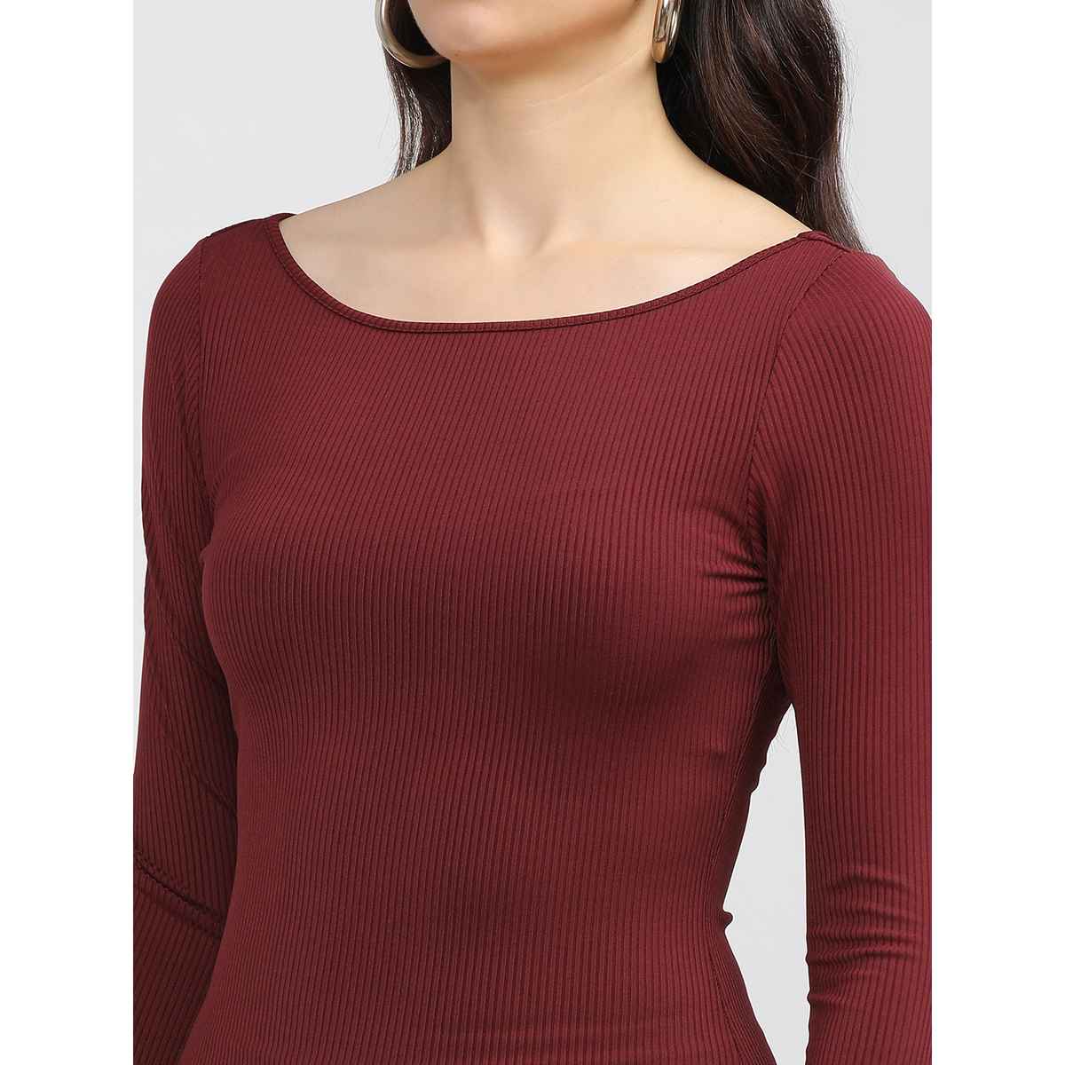 Tokyo Talkies Women's Bodycon Midi Dress | Maroon - L